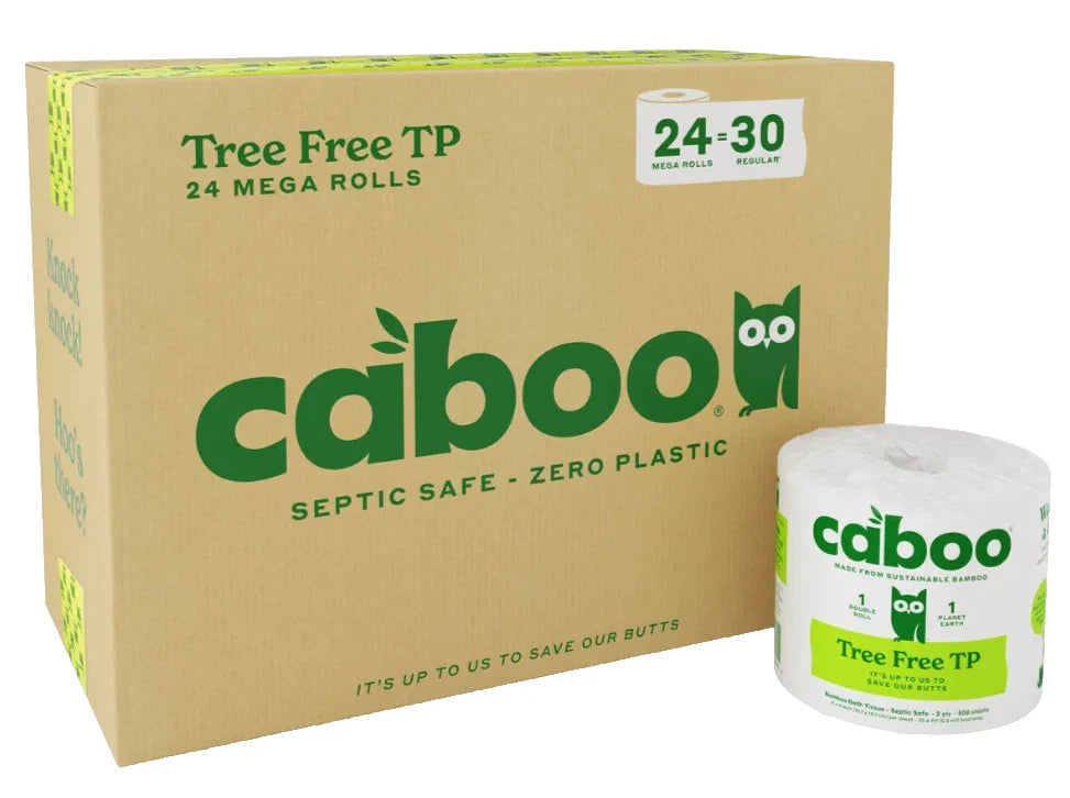Bamboo Toilet Paper 24 Mega Rolls 2-Ply Septic Safe Tree Free 400 Sheets