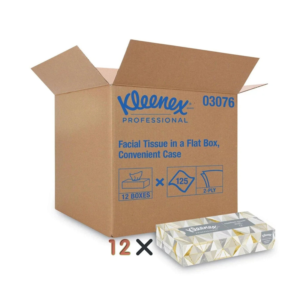 2-Ply Premium Facial Tissues, White, 12 Boxes In Case, 125 Tissues / Box